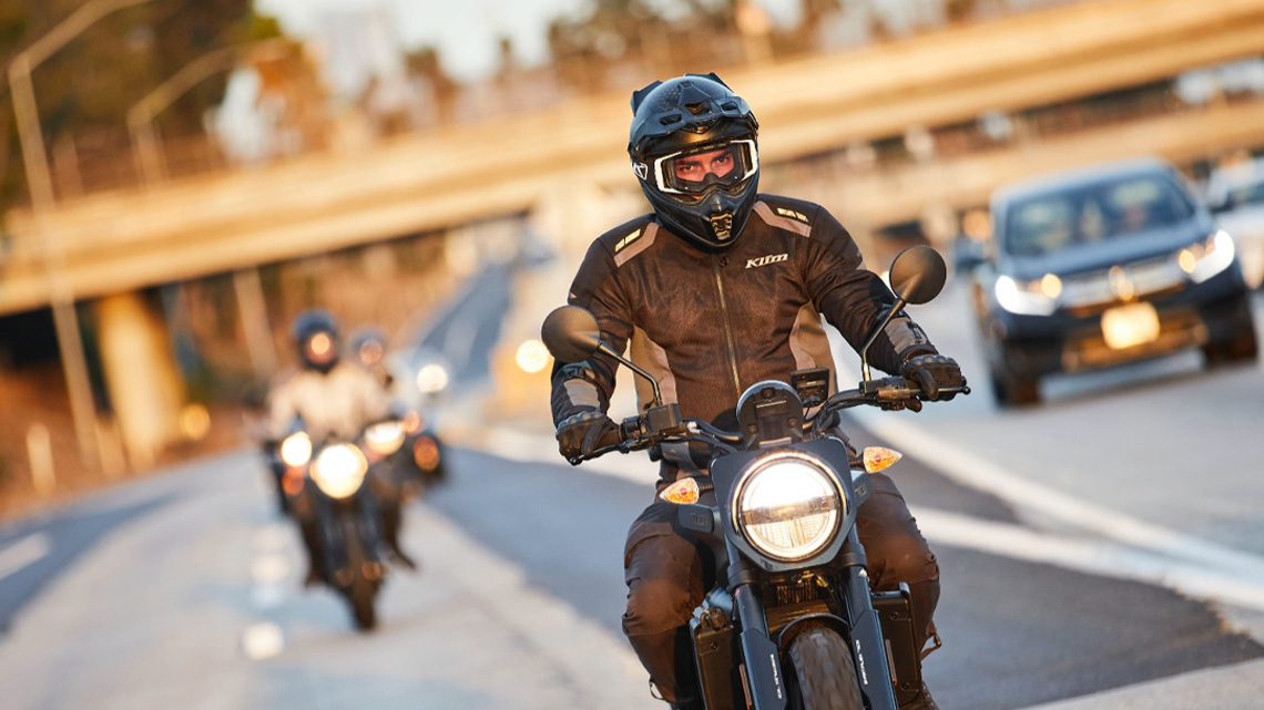 motorcyclist in the city