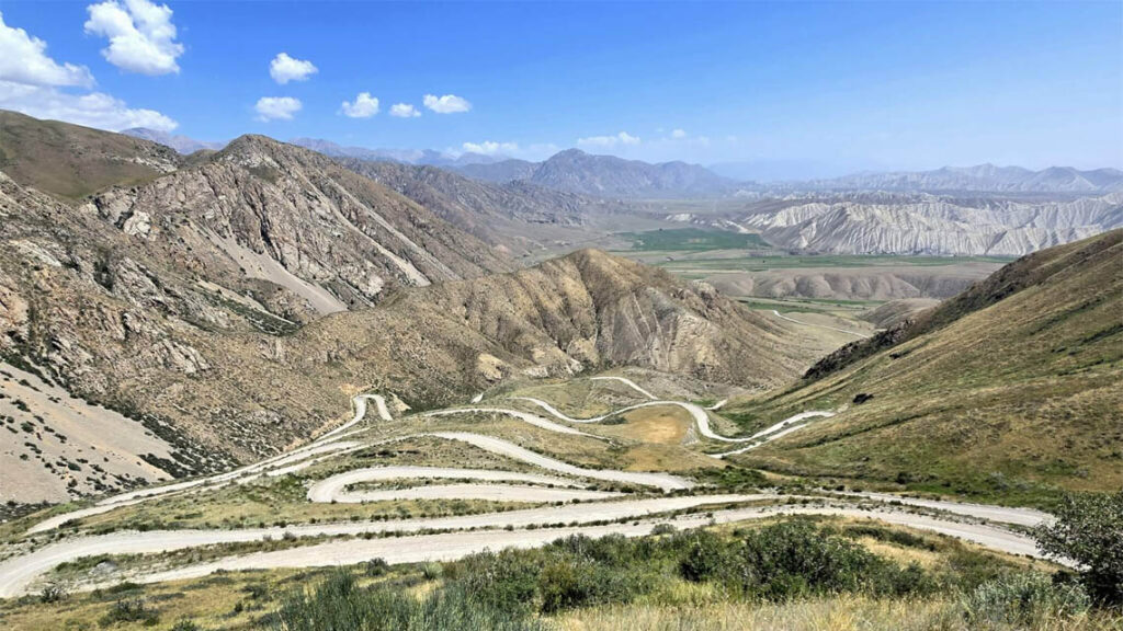 mountain road with countles switchbacks in