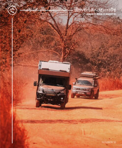 @overlandeurope magazine cover number 10 - two overlnad vehilces on an african track