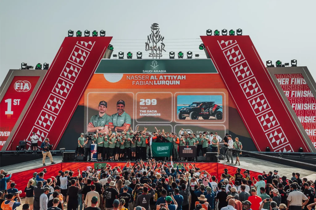 Dacia winners on the podium