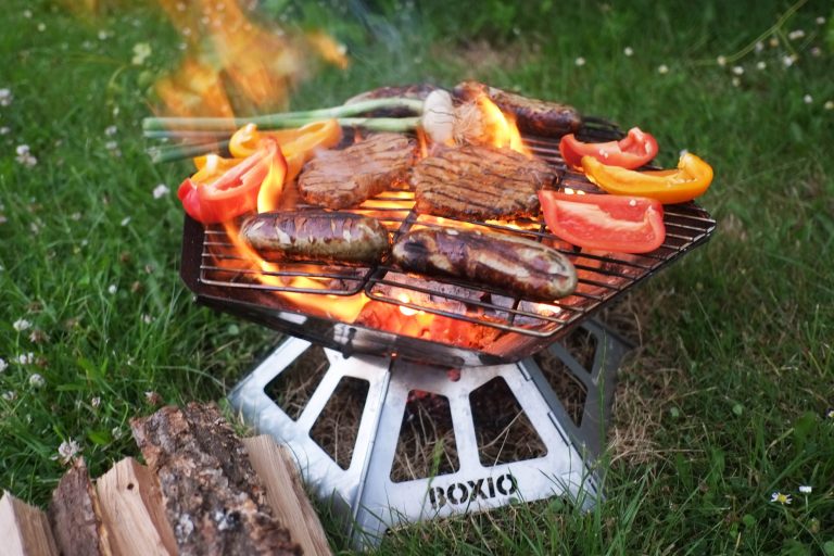 boxio Fire with steaks and sausages