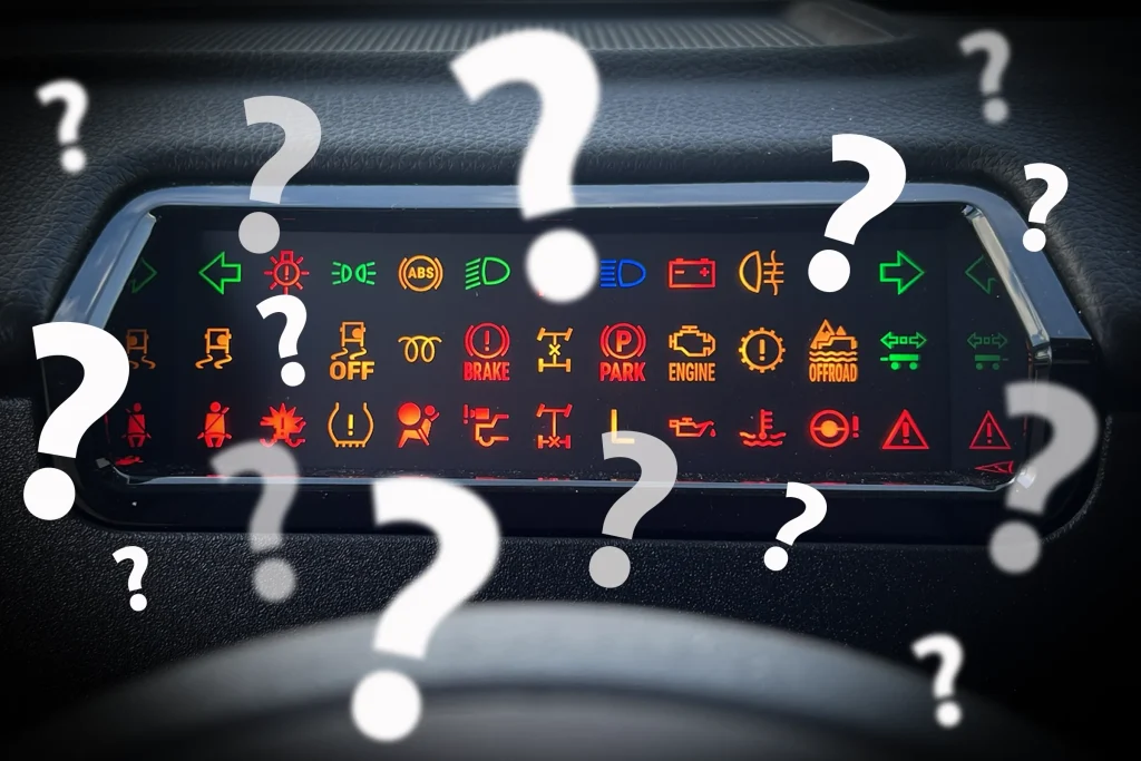 dashboard with question marks